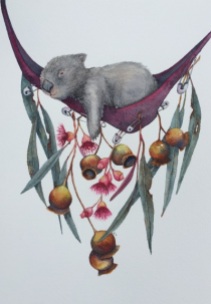 Hanging Out Quality, archival prints of Hanging Out are available at https://pjpaintings.com/collections/wombats/products/wombat-hanging-out